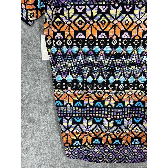 Lularoe Irma Short Sleeve Aztec Geometric Tunic Top Womens Small Stretch Hi Low - Picture 14 of 16